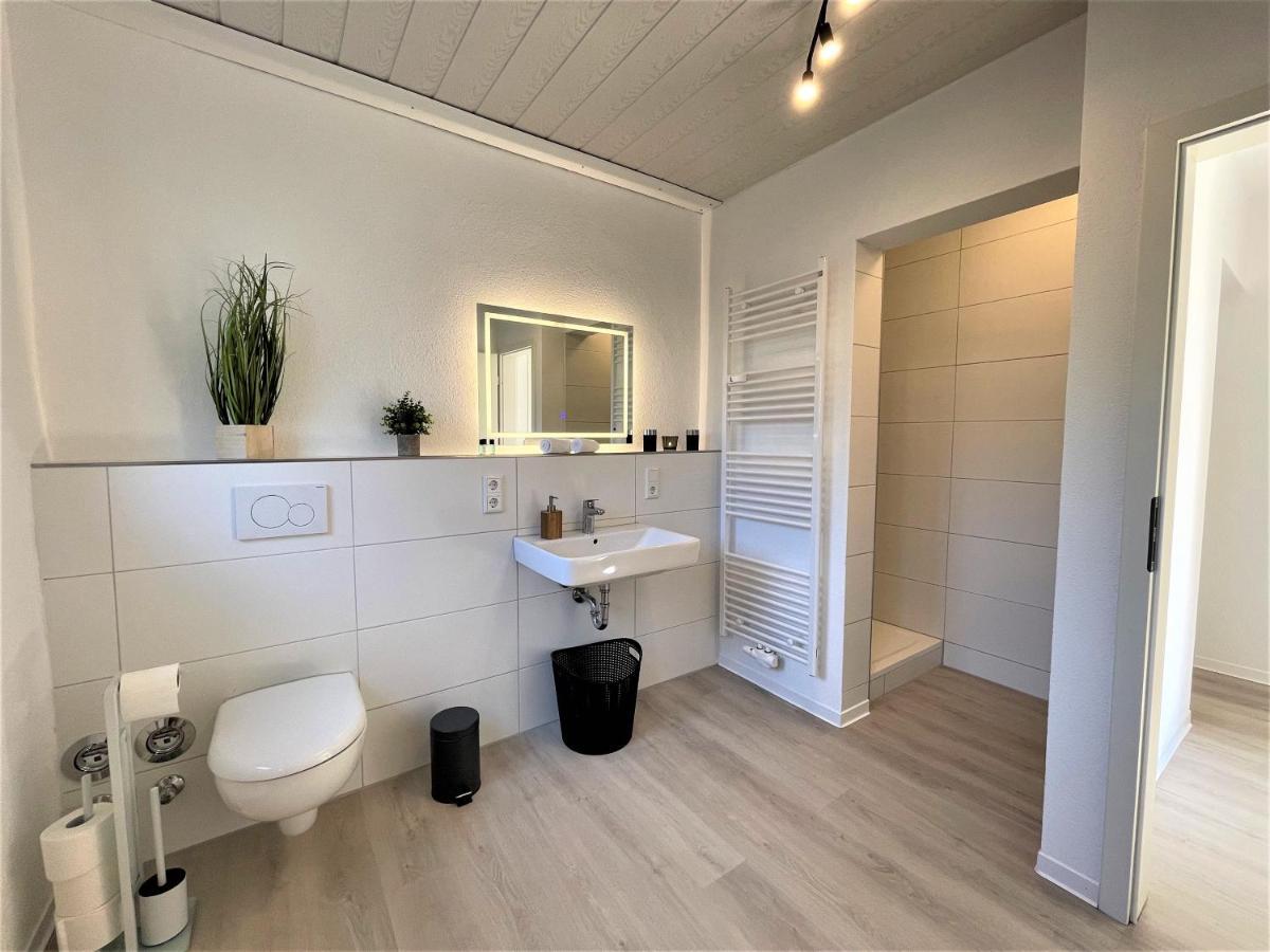 Traumaussicht Kamin Balkon Burgblick 65 Zoll Tv Netflix Sky Joyn Lindenplatz Daire Bullay Dış mekan fotoğraf